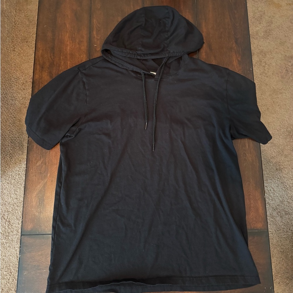 Black Hooded Men's Shirt Large